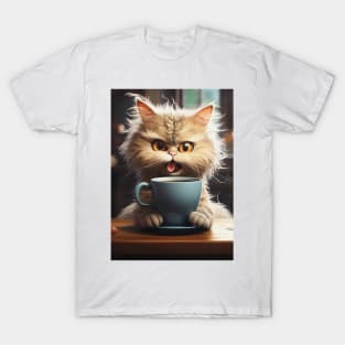 Funny Cat Drinking T-Shirt